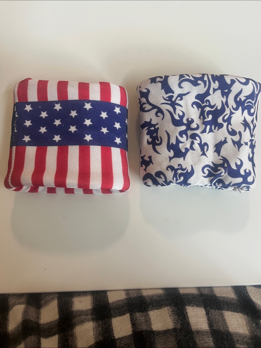 Wrist Sweat Bands - Patriotic Red White and Blue Patterned Pocket Squares